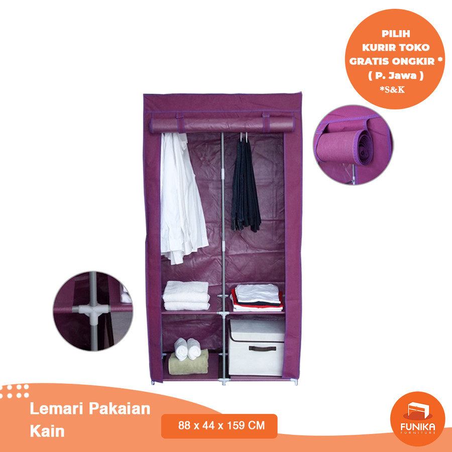 FUNIKA 22137 RD - Lemari Pakaian Kain - Merah