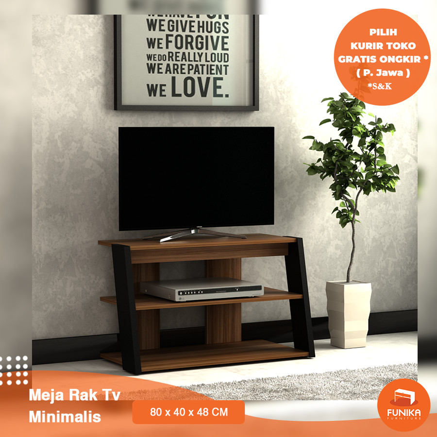 FUNIKA ACRO 80 - Meja TV - Coklat Muda/Hitam