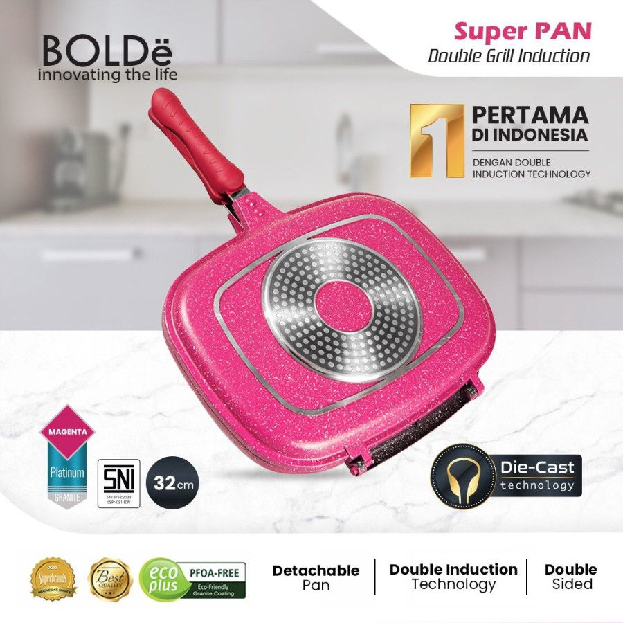 Jual Bolde Double Grill Induction Pan Cm Pemanggang