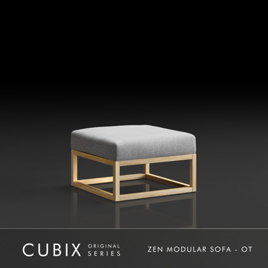 CUBIX SERIES - Kursi Tamu Sofa Modern Minimalis Ottoman Rangka Terang