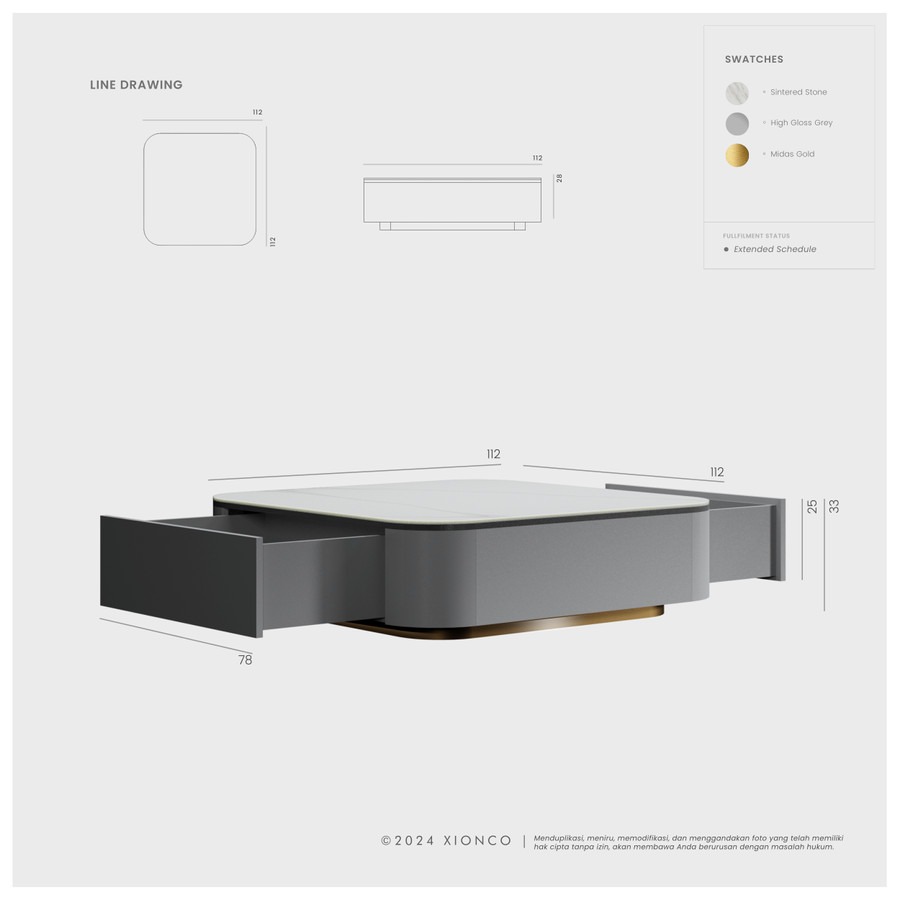 EORDE | CENTER TABLE | COFFEE TABLE | Meja Ruang Tamu Premium •