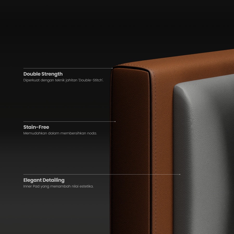 CAPRA SIGNATURE SERIES | Modern Minimalist Leather Sofa •Living Room