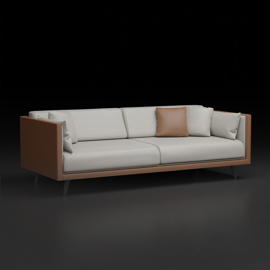 CAPRA SIGNATURE SERIES | Modern Minimalist Leather Sofa •Living Room