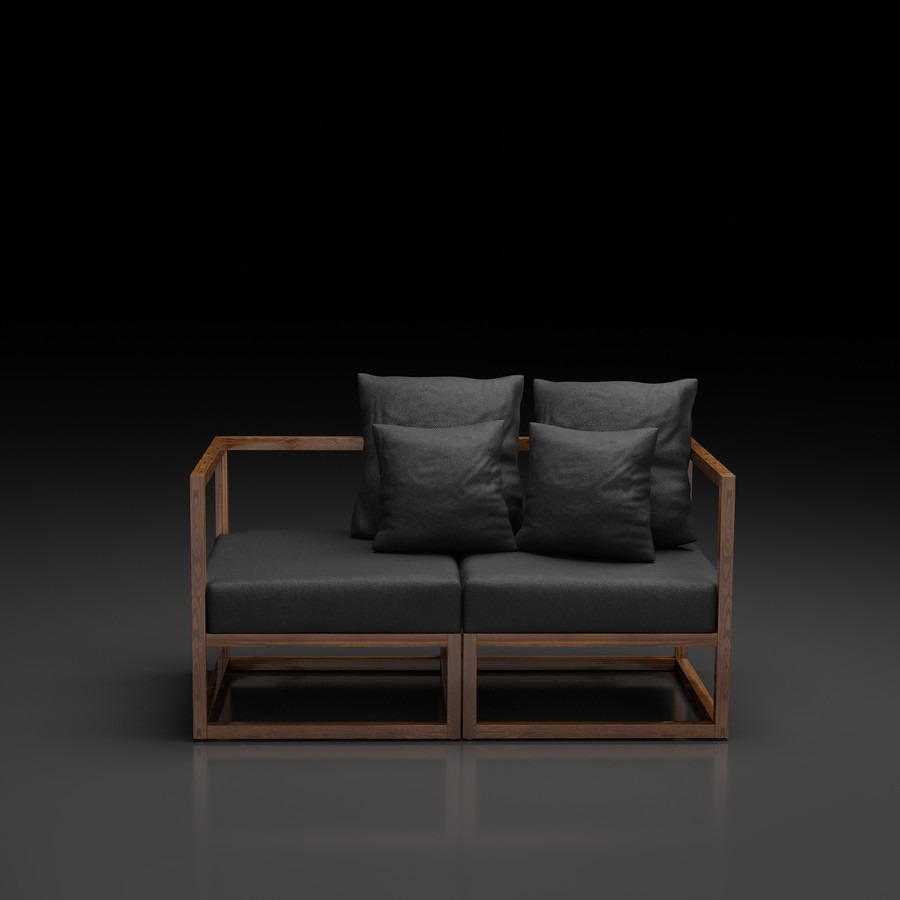 CUBIX SERIES - Kursi Tamu Sofa Modern Minimalis (AC,AC) - Rangka Gelap