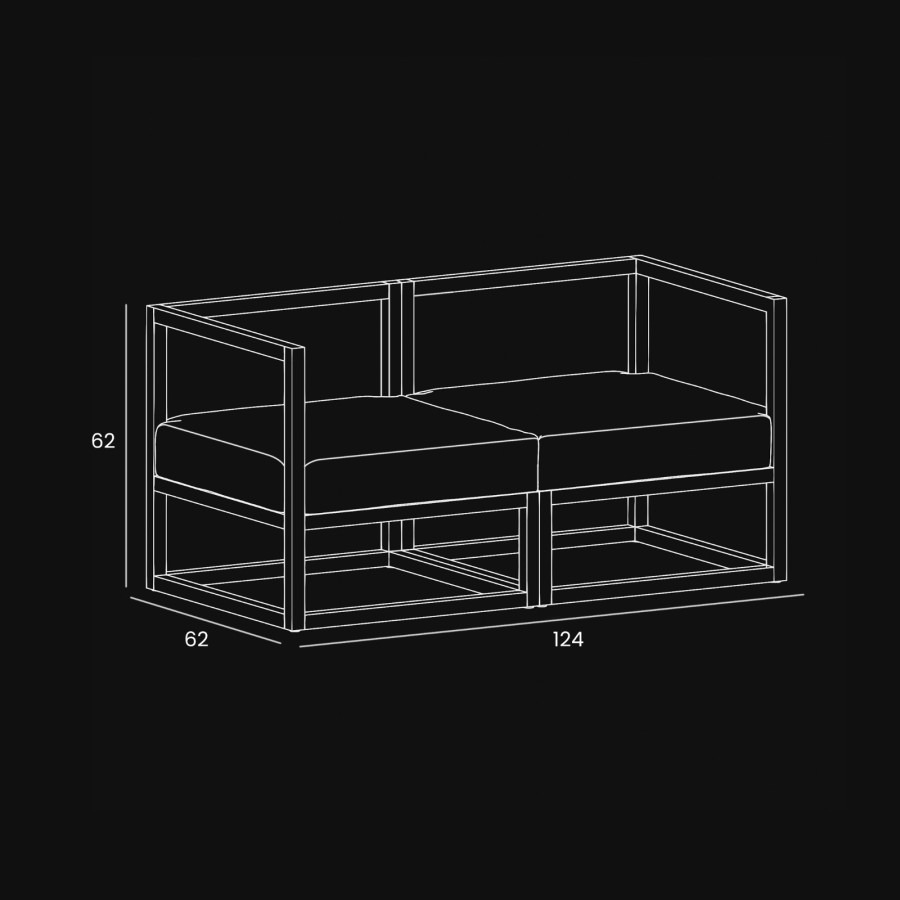 CUBIX SERIES - Kursi Tamu Sofa Modern Minimalis (AC,AC) - Rangka Gelap