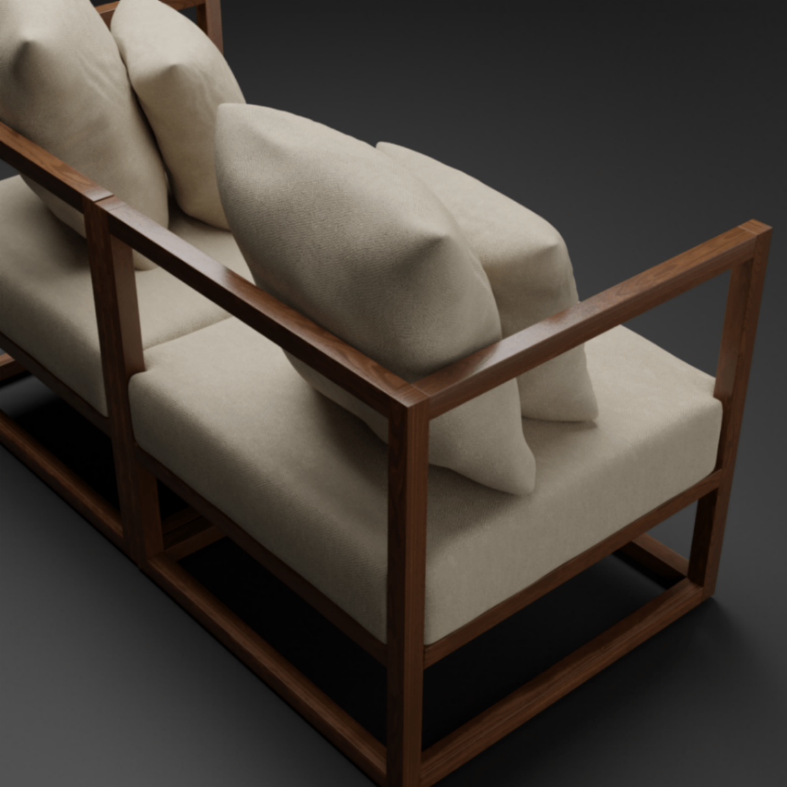 CUBIX SERIES - Kursi Tamu Sofa Modern Minimalis (AC,AC) - Rangka Gelap