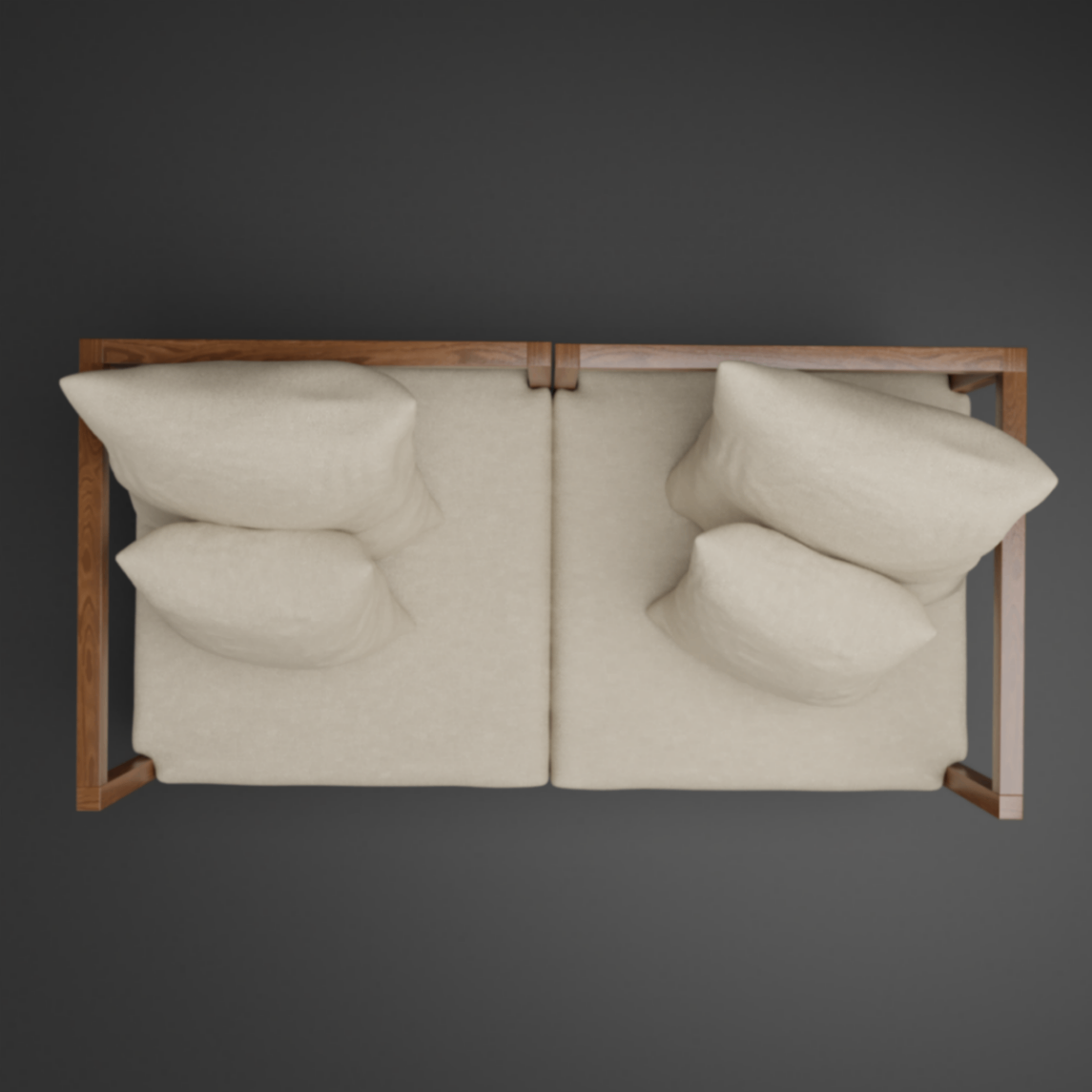CUBIX SERIES - Kursi Tamu Sofa Modern Minimalis (AC,AC) - Rangka Gelap