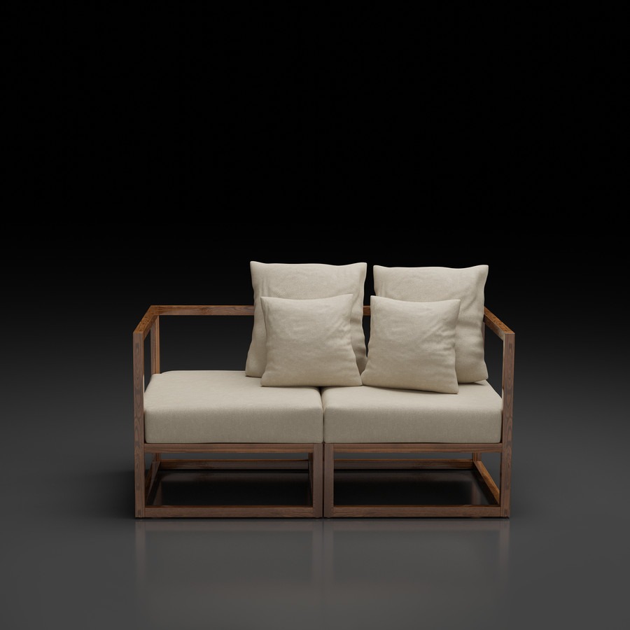 CUBIX SERIES - Kursi Tamu Sofa Modern Minimalis (AC,AC) - Rangka Gelap
