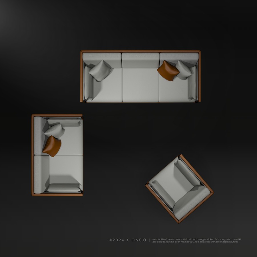 CAPRA SIGNATURE SERIES | Modern Minimalist Leather Sofa •Living Room