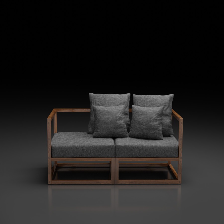 CUBIX SERIES - Kursi Tamu Sofa Modern Minimalis (AC,AC) - Rangka Gelap