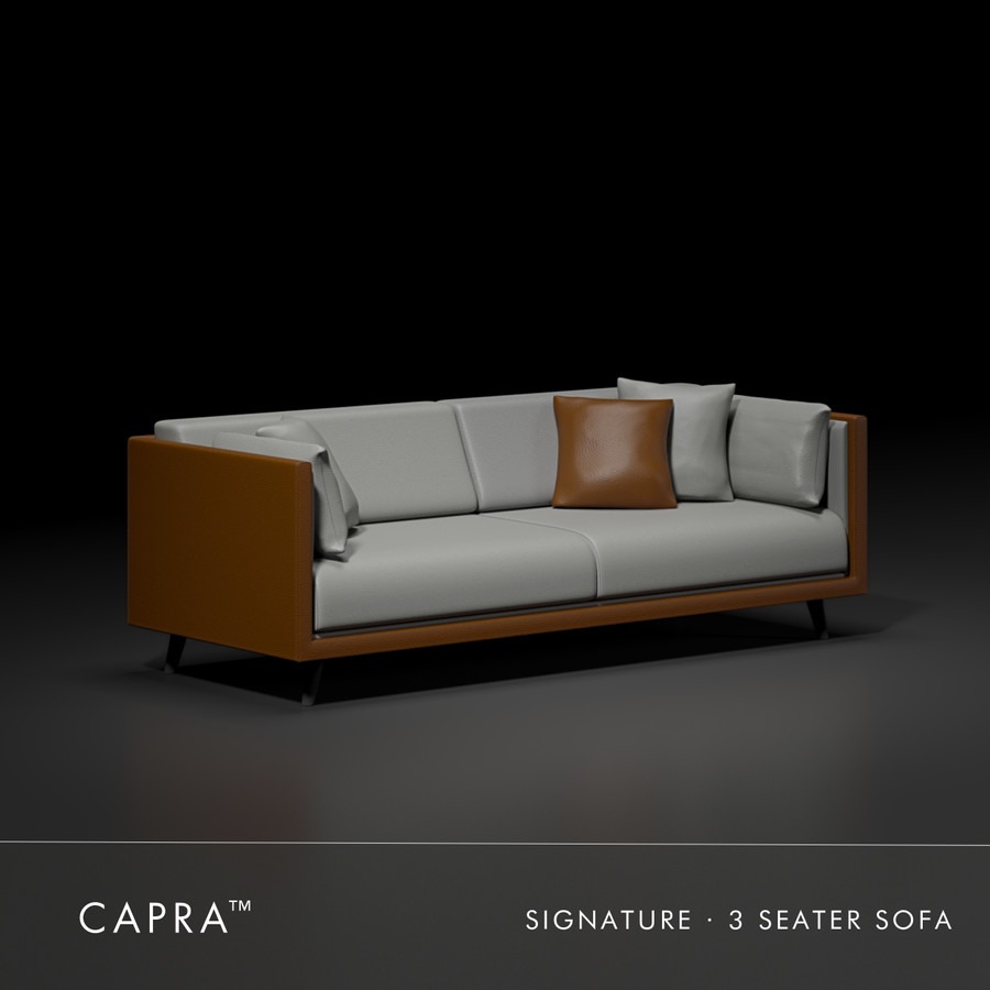 CAPRA SIGNATURE SERIES | Modern Minimalist Leather Sofa •Living Room