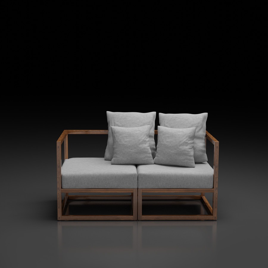 CUBIX SERIES - Kursi Tamu Sofa Modern Minimalis (AC,AC) - Rangka Gelap