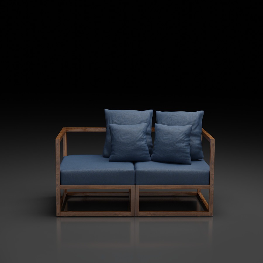 CUBIX SERIES - Kursi Tamu Sofa Modern Minimalis (AC,AC) - Rangka Gelap