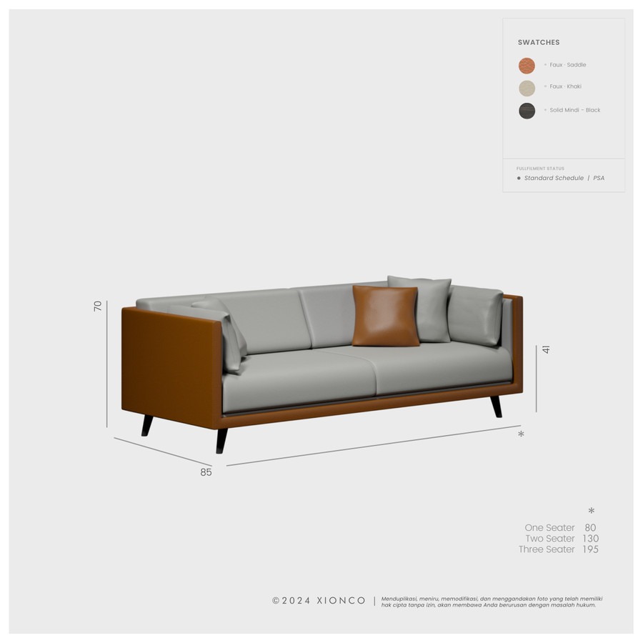 CAPRA SIGNATURE SERIES | Modern Minimalist Leather Sofa •Living Room