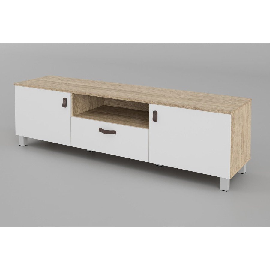 Anya-Living Meja TV Rakki TV Stand - Sonoma Light Cream White