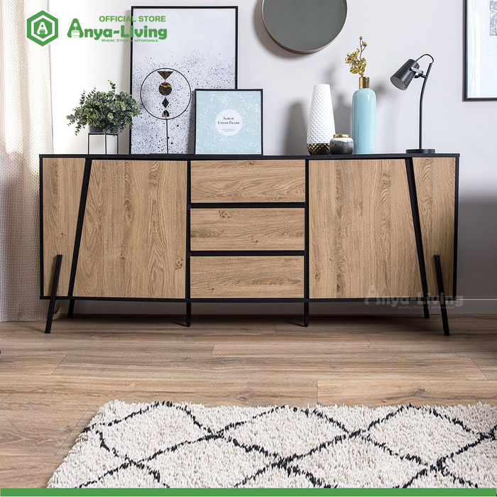 Anya-Living Borka Sideboard - Beufort Oak (Free Ongkir Jabodetabek) 