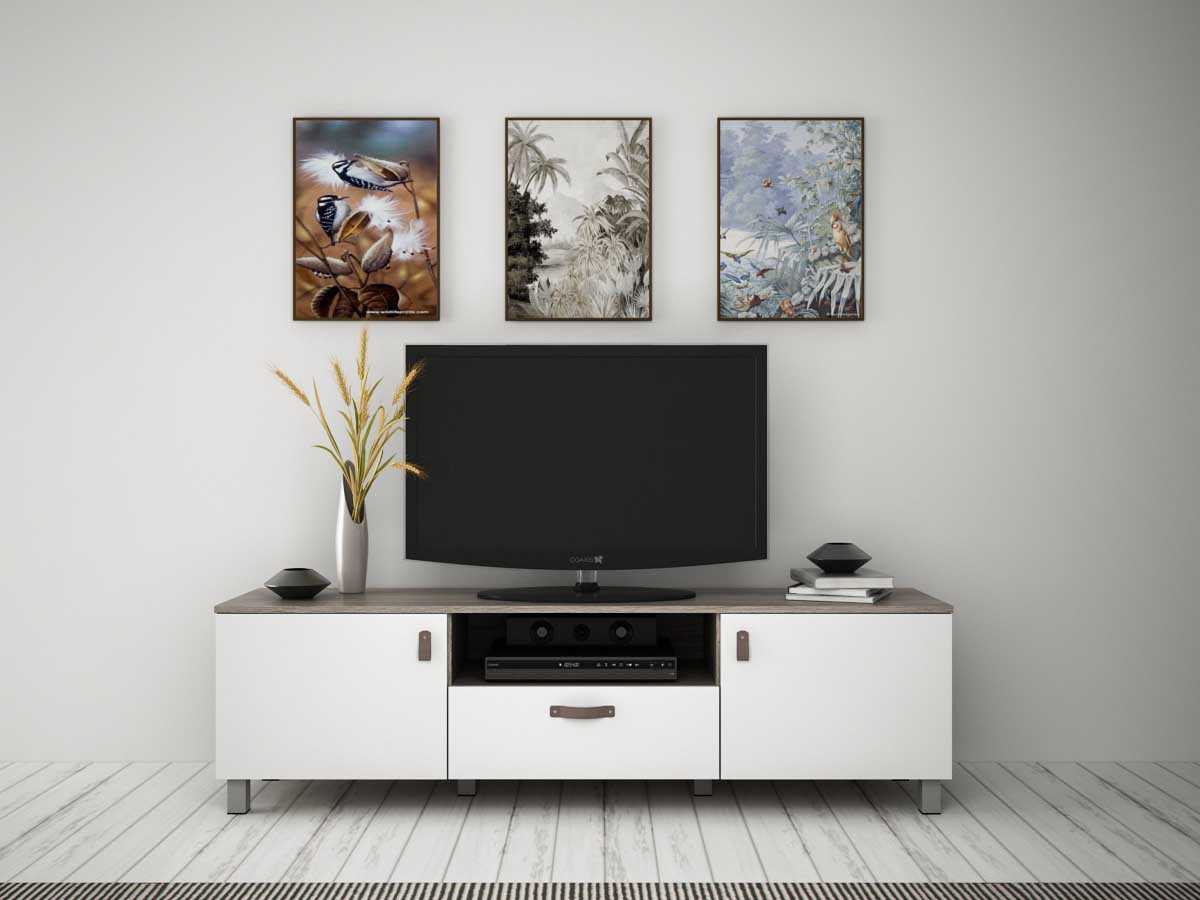 Anya-Living Rakki Tv Stand 160 - Sonoma Cream - White