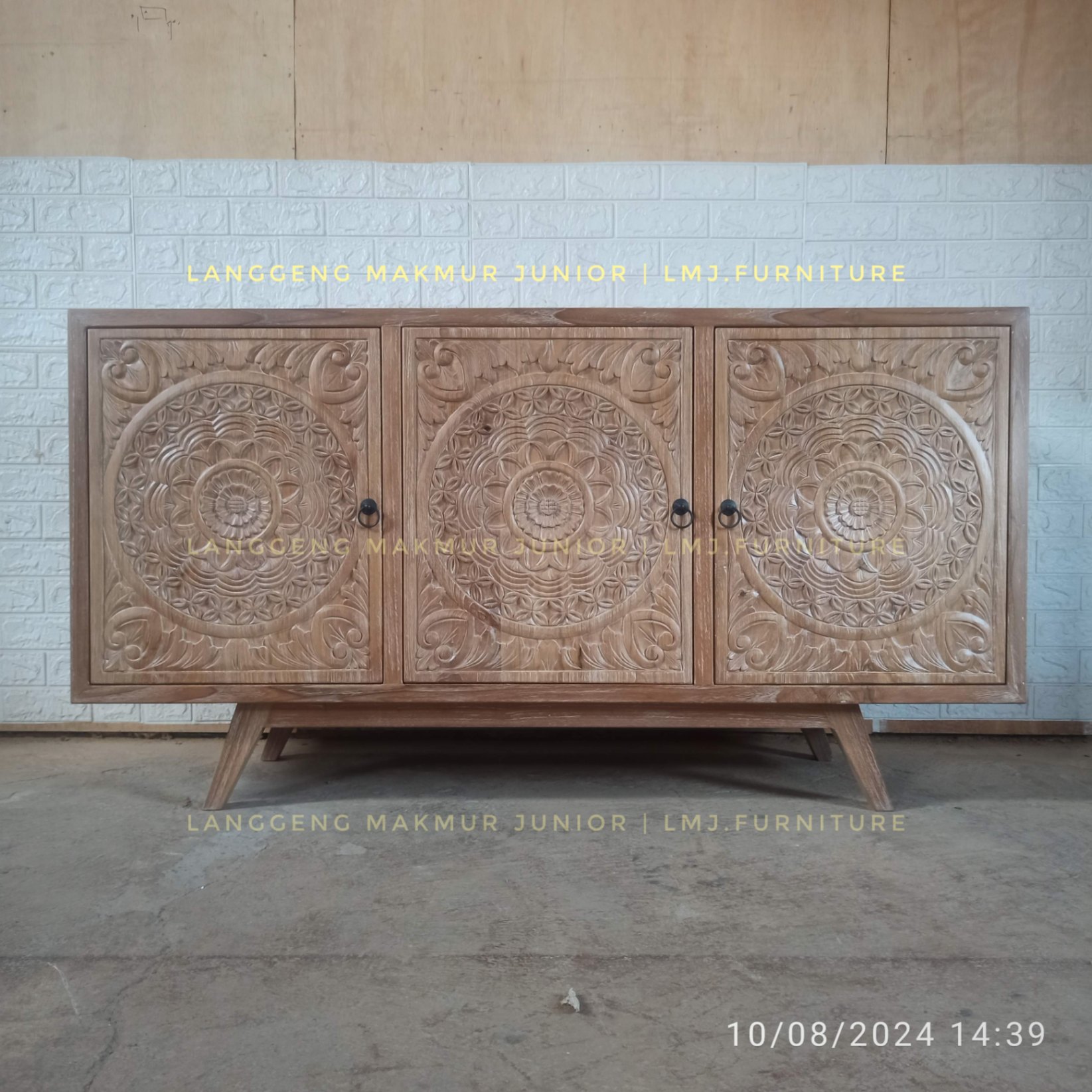 Bufet credenza ukir etnik carved side cabinet minimalis 150cm jati