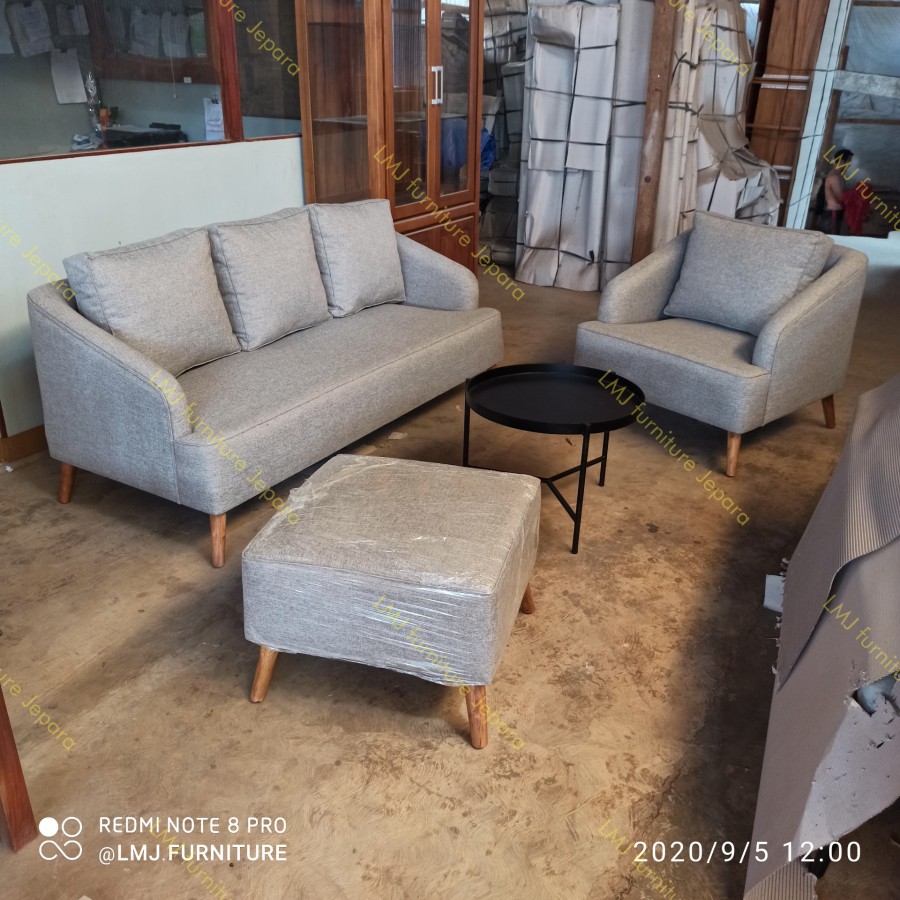 living room set sofa kursi tamu scandinavian Arala meja industrial