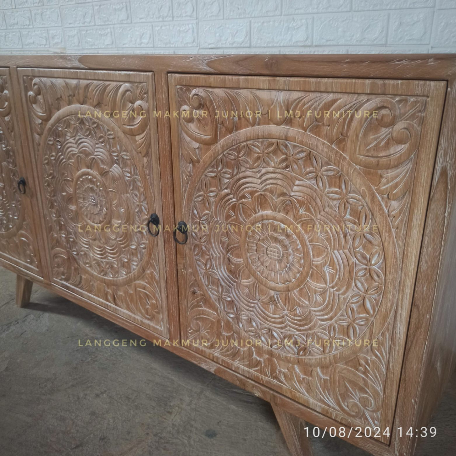 Bufet credenza ukir etnik carved side cabinet minimalis 150cm jati