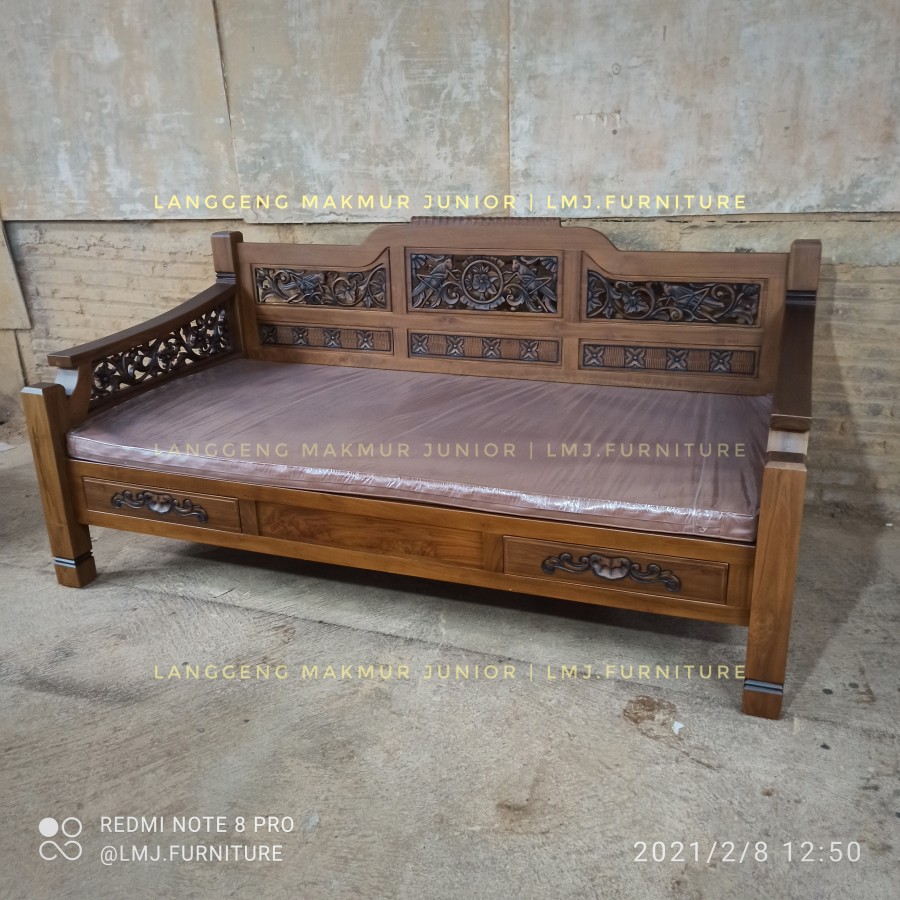 minimalis curved daybed bangku bale bale minimalis ukir jati jepara