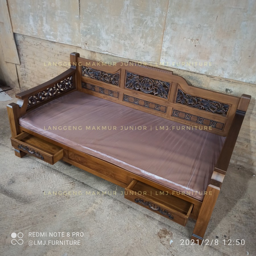 minimalis curved daybed bangku bale bale minimalis ukir jati jepara