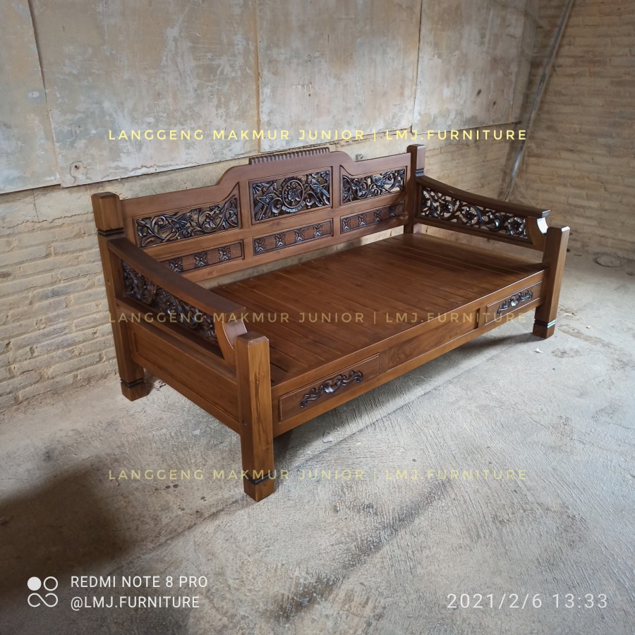 minimalis curved daybed bangku bale bale minimalis ukir jati jepara