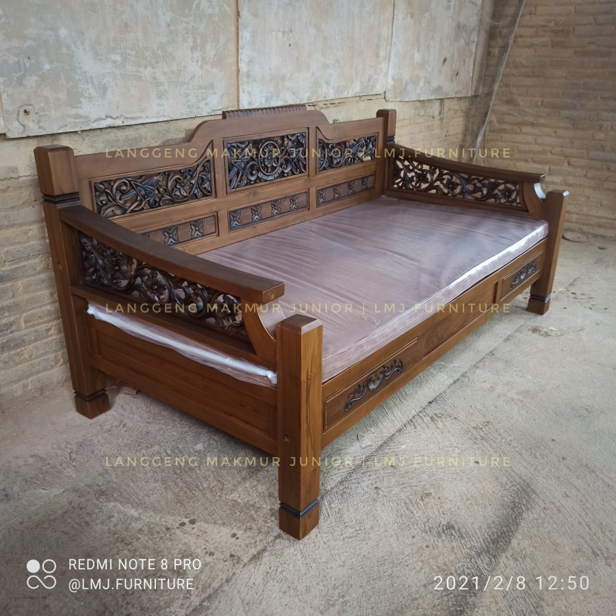 minimalis curved daybed bangku bale bale minimalis ukir jati jepara