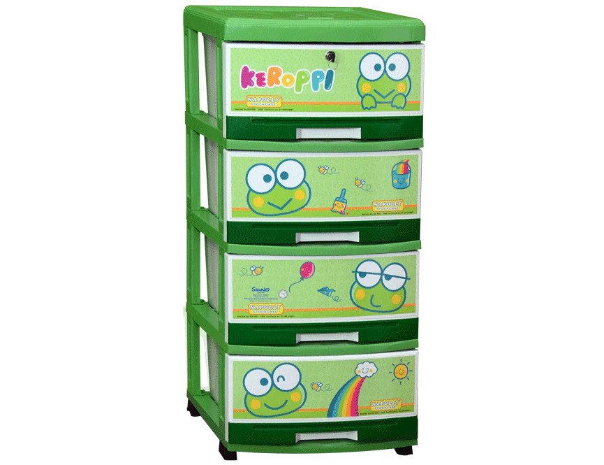 Lemari Plastik Laci Plastik Napolly Susun 4 Motif Keroppi