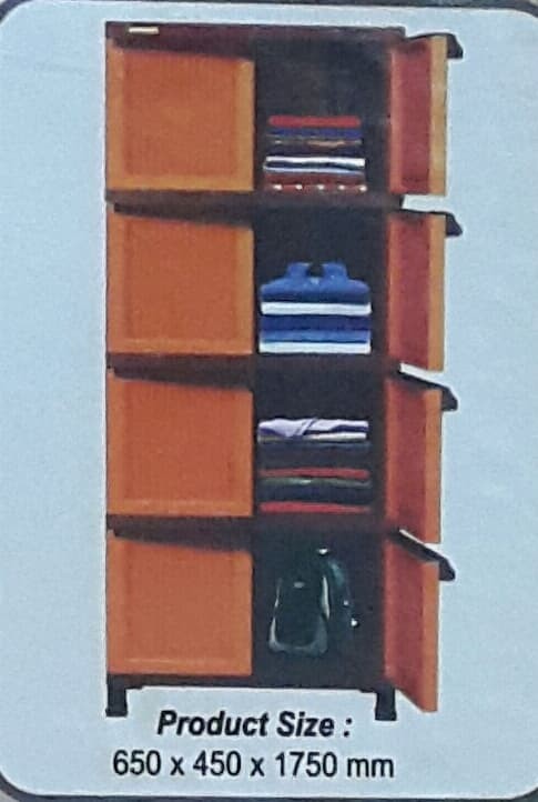 Lemari Plastik Super NP Rotan 4 susun - Coklat