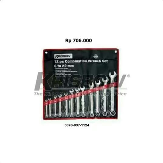 Kunci Kombinasi Combination Wrench Set 6-22MM 12 Pcs Krisbow KW0100332