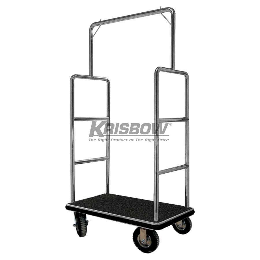 Troli Luggage Cart Black Carpet 105X61X182Cm Krisbow KW1801313