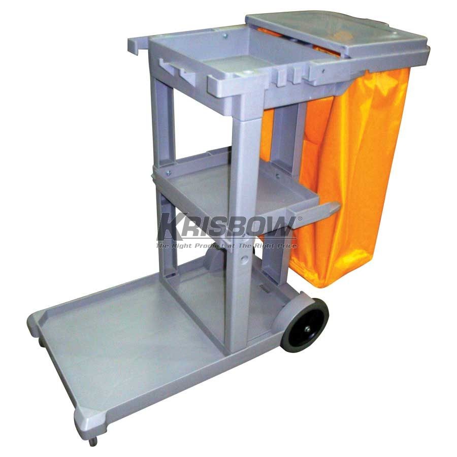 Troli Pembersih Cleaning Trolley Grey With Cover Krisbow 10004948