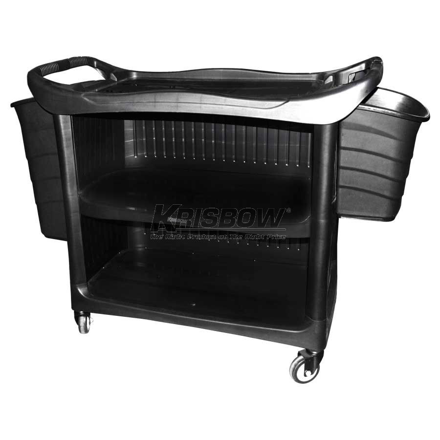 Troli Three Step Trolley Black With 2 Bucket Krisbow KW1801391