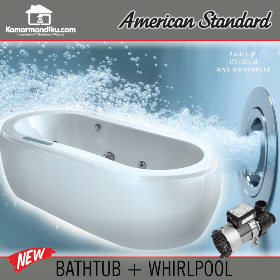 American Standard Bathtub Spa Acacia 1.7 M + whirlpool set jacuzzi