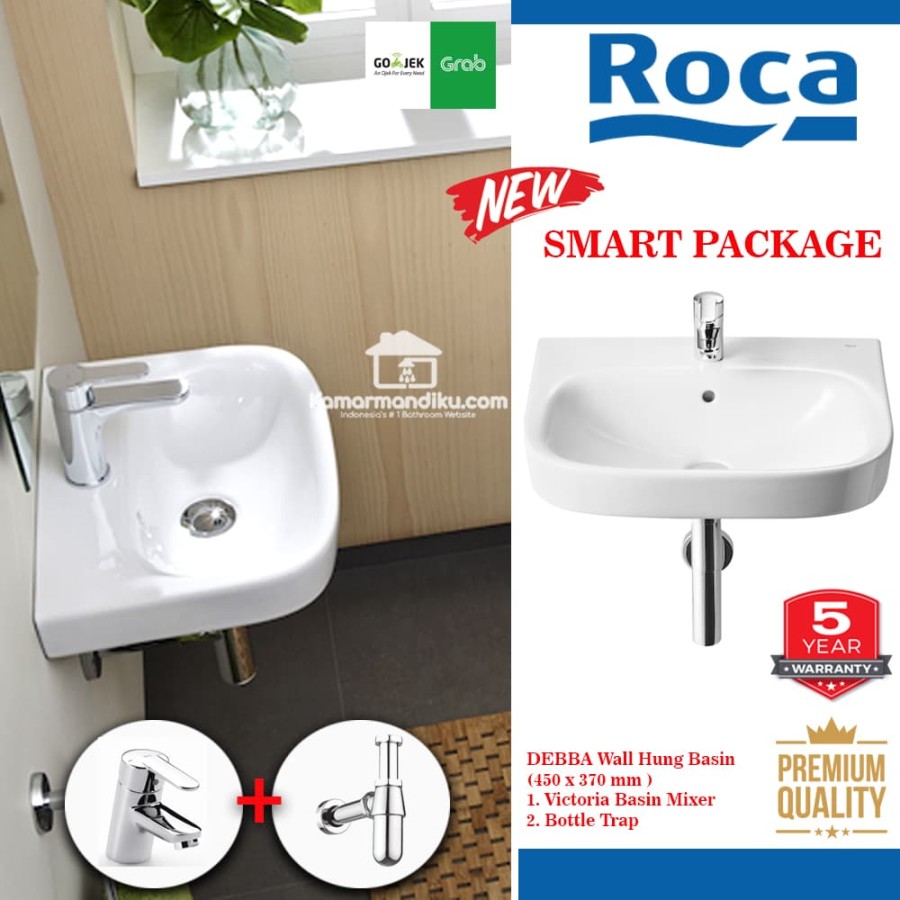 Roca Smart Package Wastafel SET Debba Wall Hung Premium Ex Spanyol