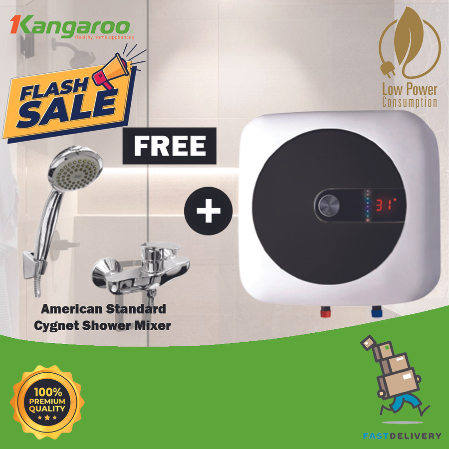 Kamarmandiku SALE Water heater Kangaroo 15L + kran shower dan flexible