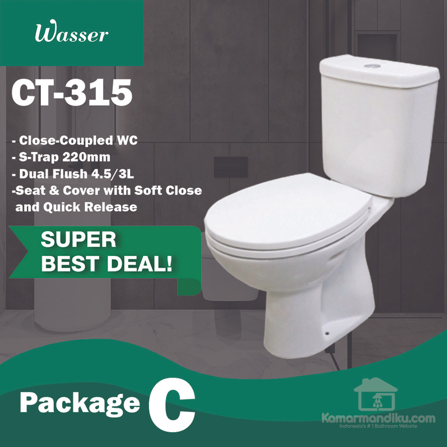 PROMO SPESIAL Paket C Wasser Closet CT-315 / Kloset Duduk