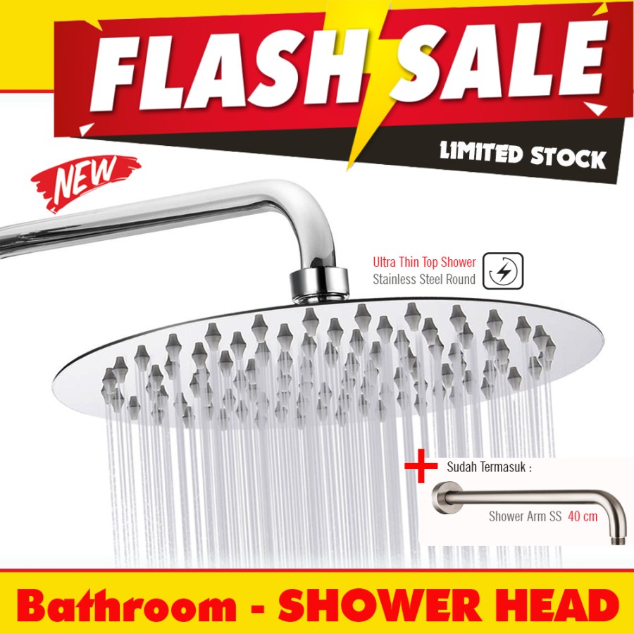Head Shower tanam super tipis 20 cm + arm 40 cm toto american standard