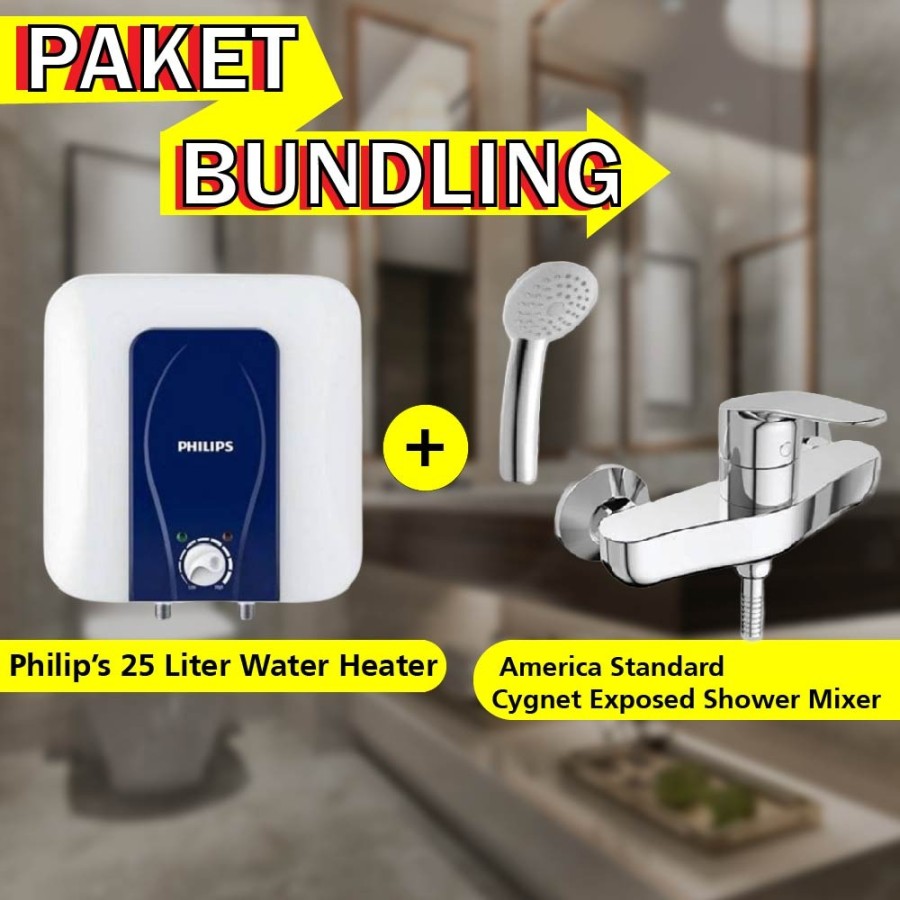 Paket BUNDLING Water heater Philips kap 25L FREE Kran shower Amstand