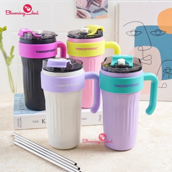Termos Aesthetic Tumbler Mug Gagang Jumbo Stainless Steel 900ml(HN117)