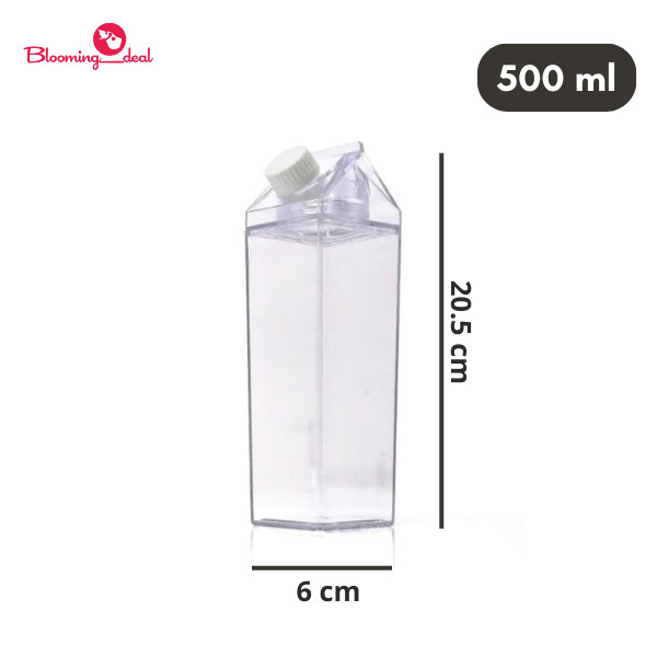 Botol Minum Kotak Susu Transparan 1 Liter