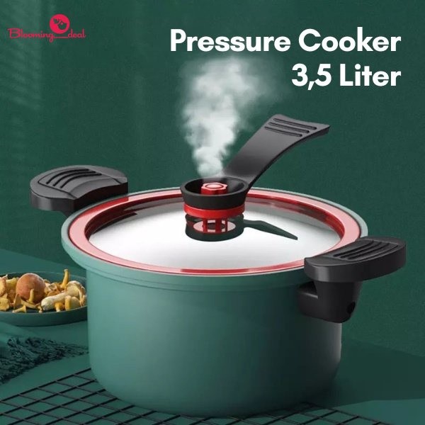 Panci Presto Teflon Micro Pressure Cooker Pot Anti Lengket 3.5 Liter