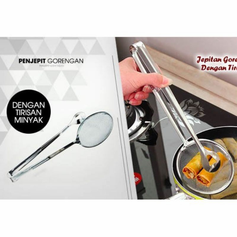 Jepitan Gorengan Dengan Tirisan Minyak Saringan Alat Capit Makanan