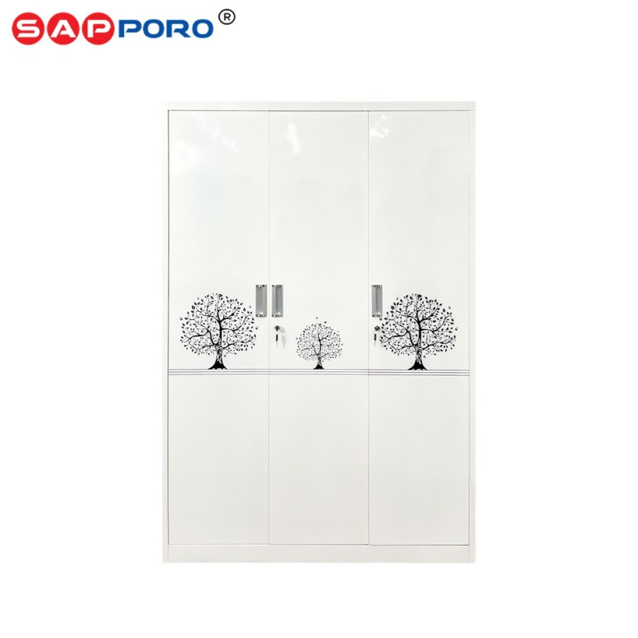 SAPPORO PADOVA - Lemari Pakaian Besi 3 Pintu | Steel Wardrobe 3 Doors