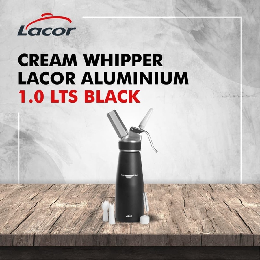 Cream Whipper Lacor Aluminium 1.0 Lts Black