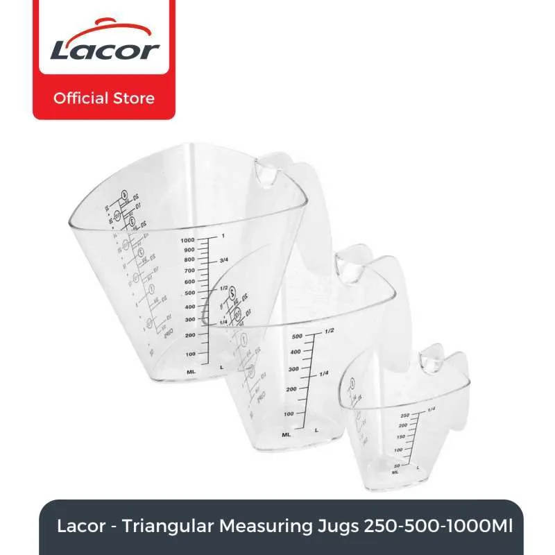 Lacor - Triangular Measuring Jugs 250-500-1000Ml