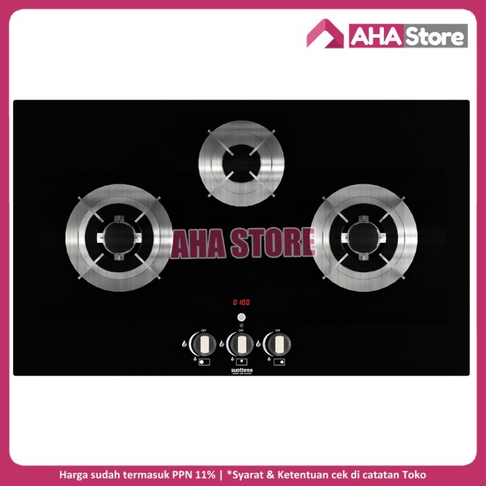 Sunthree Built in Gas Hob Kompor Gas Tanam 3 Tungku GH-3T STH (GOJEK)