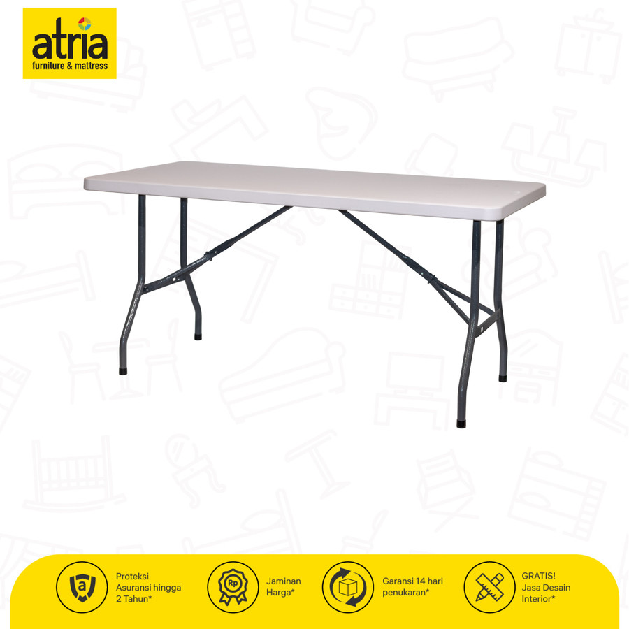 Meja Lipat Multifungsi Atria HDPE 153x76x74 5FT Putih
