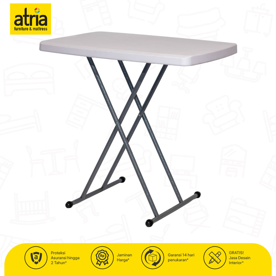 Atria Meja Lipat Multifungsi HDPE Folding Table White